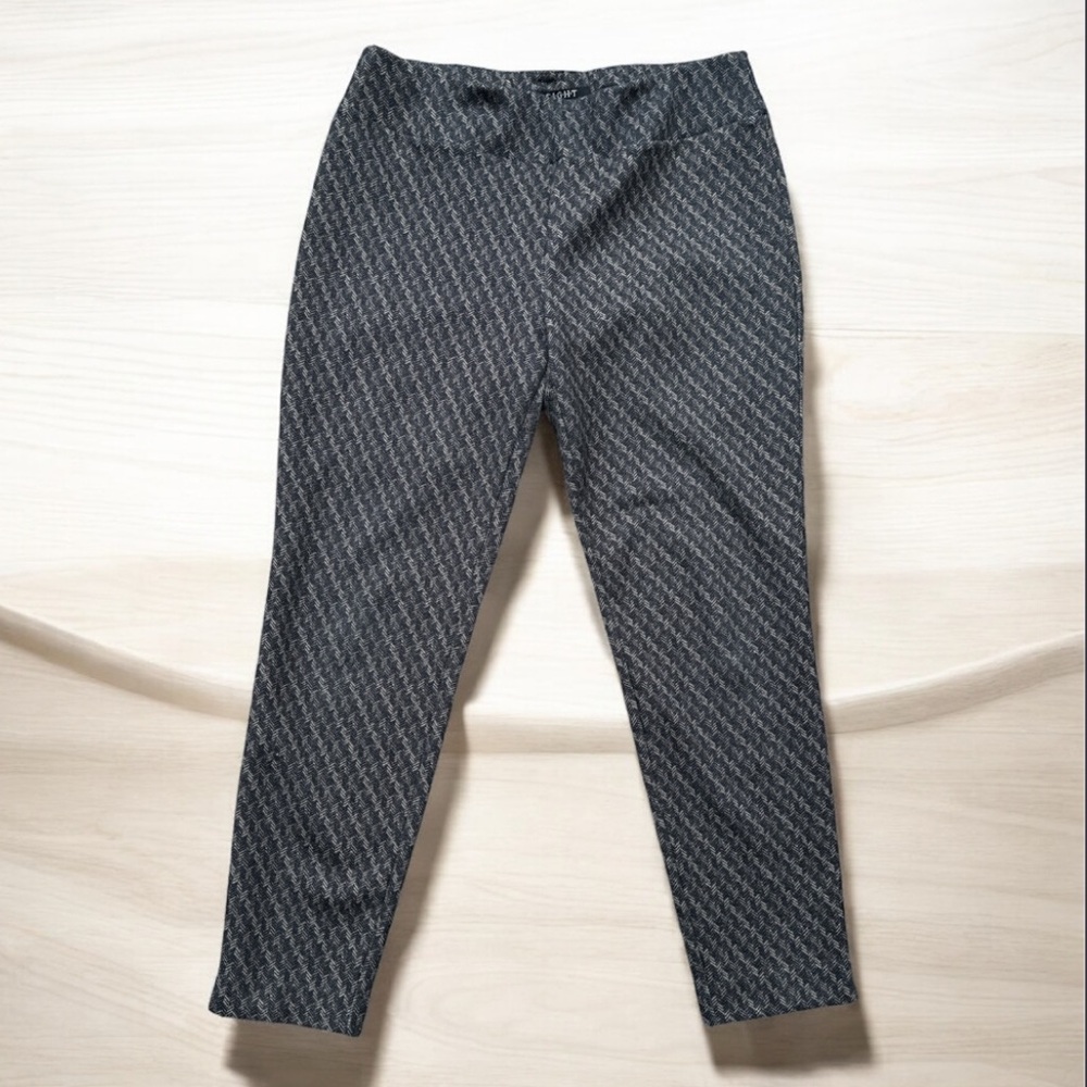 Insight Gray Herringbone High Waist Tapered Pants Stretch Ankle Slit Size M